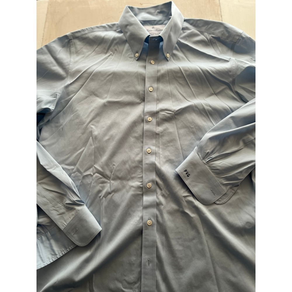 Brooks Brothers‎ Milano Fit Performance Non-Iron Stretch Shirt Light Blue 15 33